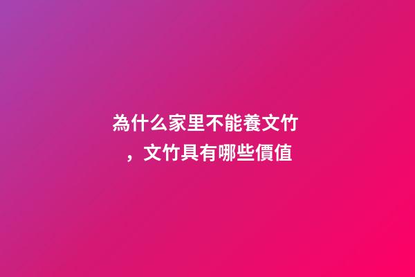 為什么家里不能養文竹，文竹具有哪些價值